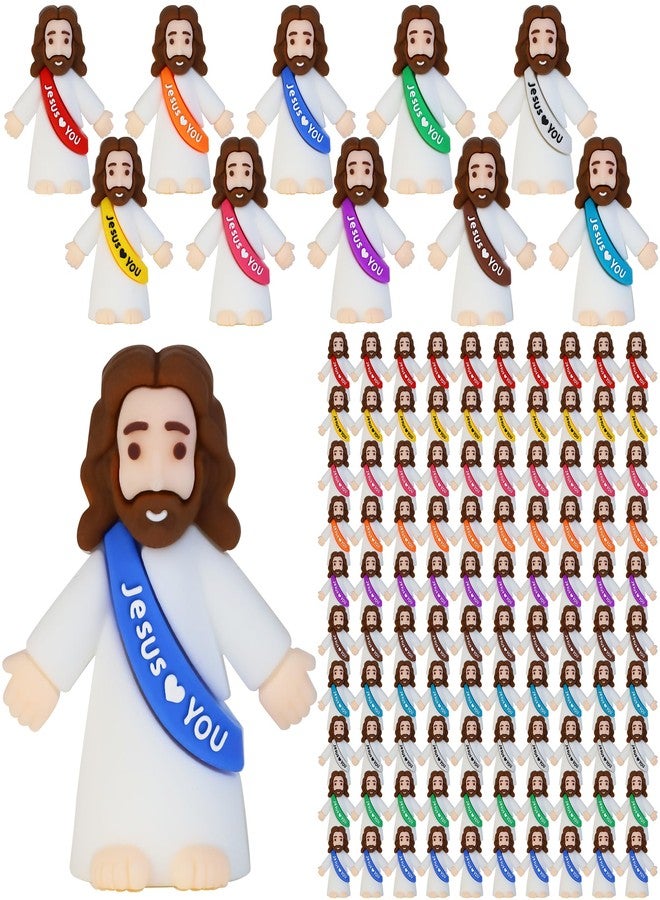 Bamamon 100 Pack Little Jesus Figures, Mini Jesus Figurines in Bulk Easter Jesus Loves You Tiny Christ Toys to Hide and Seek Sunday School Religious Party Favors Baby Jesu Baptism Gift for Easter Egg Stuffers - Image 1